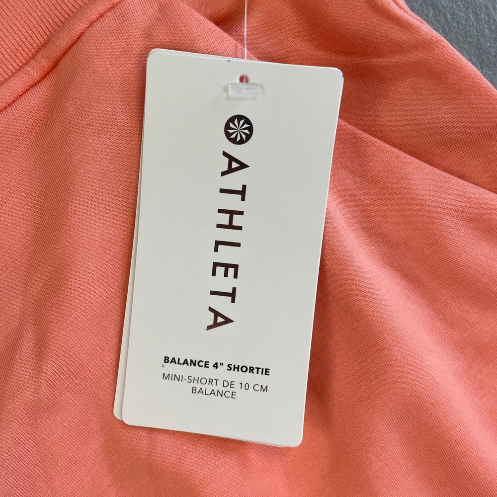 Athleta Balance 4" Shortie Mini Shorts Womens 1X Activewear Athletic Coral - Picture 2 of 6